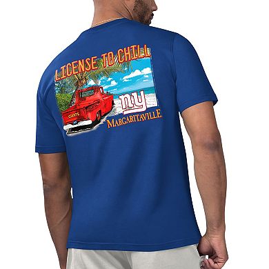 Men's Margaritaville Royal New York Giants Licensed to Chill T-Shirt