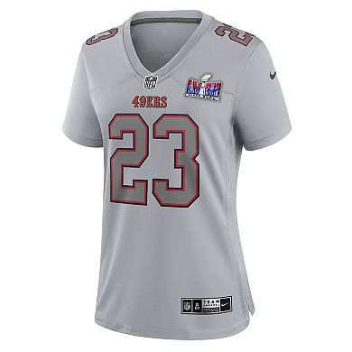 Women's Nike Christian McCaffrey Gray San Francisco 49ers Super Bowl LVIII Atmosphere Fashion Game Jersey