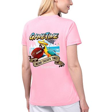 Women's Margaritaville Pink Arizona Cardinals Game Time V-Neck T-Shirt