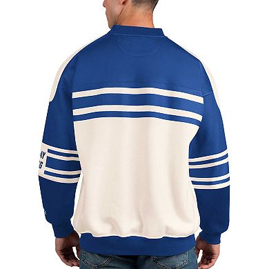 Men's Starter White Tampa Bay Lightning Defense Fleece Crewneck Pullover Sweatshirt