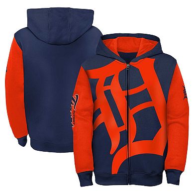 Youth Fanatics Branded Navy/Orange Detroit Tigers Postcard Full-Zip Hoodie Jacket