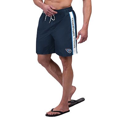 Men's G-III Sports by Carl Banks Navy Tennessee Titans Streamline Volley Swim Shorts