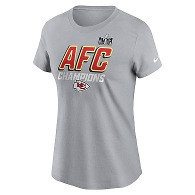 Women's Nike  Gray Kansas City Chiefs 2023 AFC Champions Iconic T-Shirt