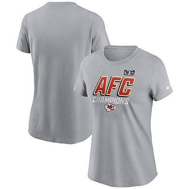 Women's Nike  Gray Kansas City Chiefs 2023 AFC Champions Iconic T-Shirt
