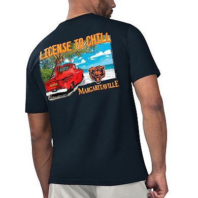 Men's Margaritaville Navy Chicago Bears Licensed to Chill T-Shirt