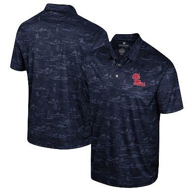 Men's Colosseum Navy Ole Miss Rebels Daly Print Polo
