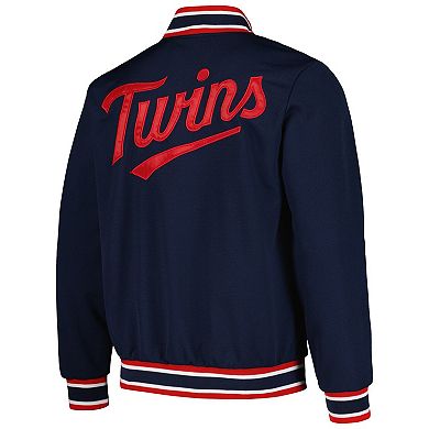 Men's Starter Navy/Red Minnesota Twins Secret Weapon Satin Full-Snap Jacket