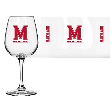 Maryland Terrapins Logo 12oz. Stemmed Wine Glass