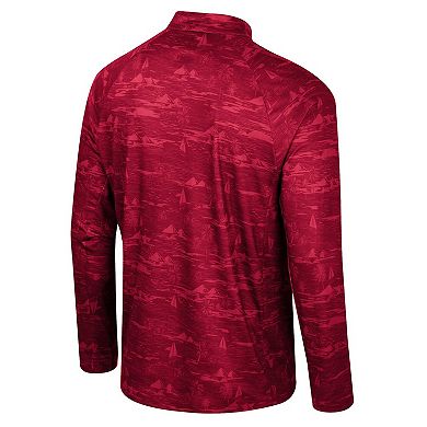 Men's Colosseum Crimson Alabama Crimson Tide Carson Raglan Quarter-Zip Jacket