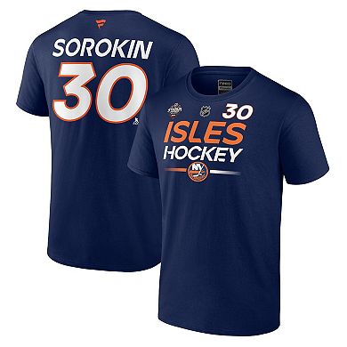 Men's Fanatics Branded Ilya Sorokin Navy New York Islanders 2024 NHL Stadium Series Authentic Pro Name & Number T-Shirt