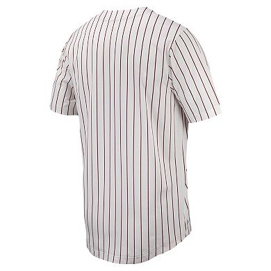 Men's Nike White Arkansas Razorbacks Pinstripe Replica Baseball Jersey