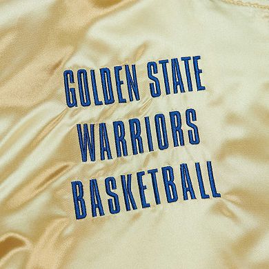 Men's Mitchell & Ness Gold Golden State Warriors Team OG 2.0 Vintage Logo Satin Full-Zip Jacket