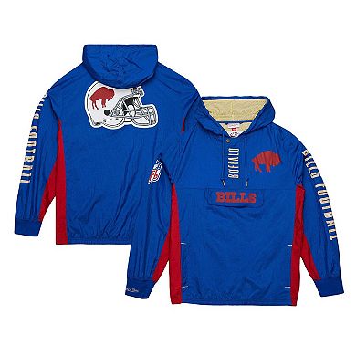 Men's Mitchell & Ness Royal Buffalo Bills Team OG 2.0 Anorak Vintage Logo Quarter-Zip Windbreaker Jacket