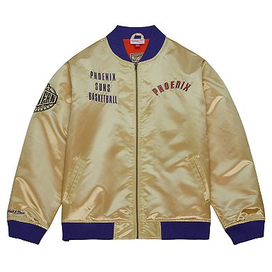 Men's Mitchell & Ness Gold Phoenix Suns Team OG 2.0 Vintage Logo Satin Full-Zip Jacket