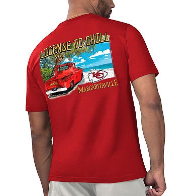 Men's Margaritaville Red Kansas City Chiefs Licensed to Chill T-Shirt