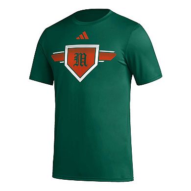 Men's adidas Green Miami Hurricanes 2023/24 AEROREADY Homeland Plate Pregame T-Shirt