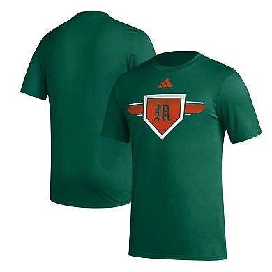 Men's adidas Green Miami Hurricanes 2023/24 AEROREADY Homeland Plate Pregame T-Shirt