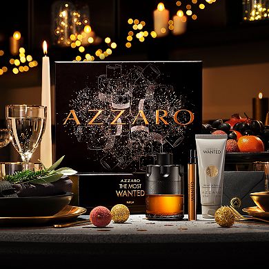 Azzaro The Most Wanted Parfum 3-Piece Men's Fragrance Gift Set