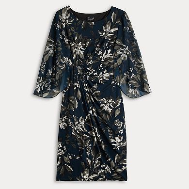 Women's Connected Apparel Printed Chiffon Sleeve Dress