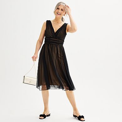 Women's Connected Apparel Sheer Matte Jersey Dress