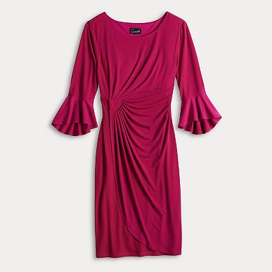 Women's Connected Apparel Solid Bell Sleeve Dress