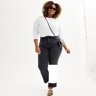 Plus Size Sonoma Goods For Life® High Rise Curvy Straight Jeans