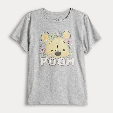 Disney's Winnie the Pooh Women's Short Sleeve Floral Graphic Tee
