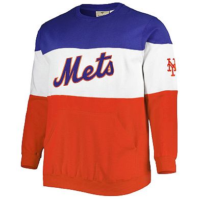 Men's Royal/White New York Mets Big & Tall Pullover Sweatshirt