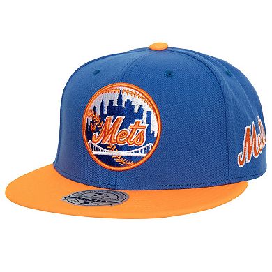 Men's Mitchell & Ness Royal/Orange New York Mets Bases Loaded Fitted Hat
