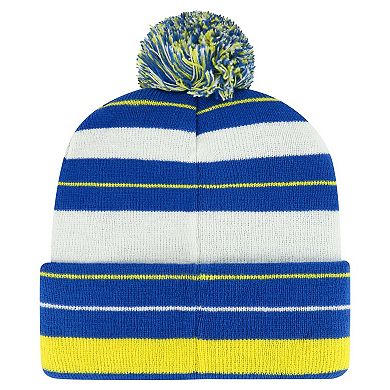 Men's '47 Royal Los Angeles Rams Powerline Cuffed Knit Hat with Pom