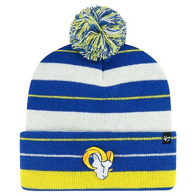 Men's '47 Royal Los Angeles Rams Powerline Cuffed Knit Hat with Pom