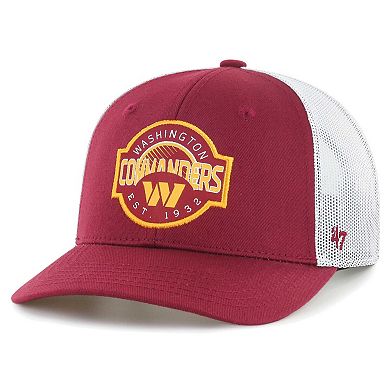 Youth '47 Burgundy/White Washington Commanders Scramble Adjustable Trucker Hat