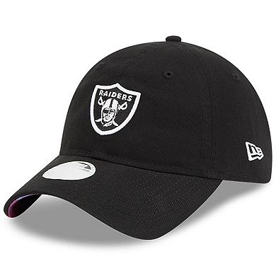 Women's New Era  Black Las Vegas Raiders 2023 NFL Crucial Catch 9TWENTY Adjustable Hat