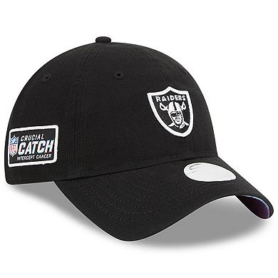 Women's New Era  Black Las Vegas Raiders 2023 NFL Crucial Catch 9TWENTY Adjustable Hat