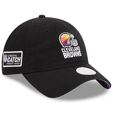 Women's New Era  Black Cleveland Browns 2023 NFL Crucial Catch 9TWENTY Adjustable Hat