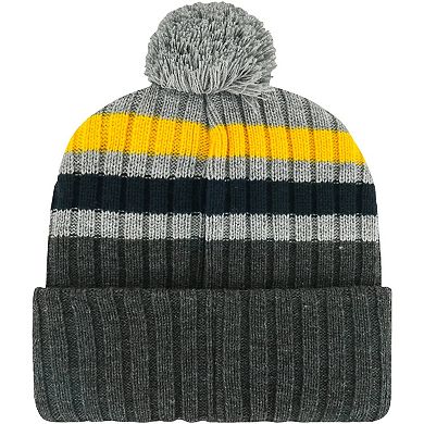 Men's '47 Charcoal Cal Bears StackÂ Striped Cuffed Knit Hat with Pom
