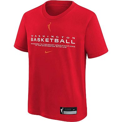 Youth Nike Red Washington Mystics On Court Legend Essential Practice T-Shirt