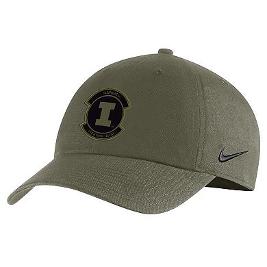 Men's Nike Olive Illinois Fighting Illini Military Pack Heritage86 Adjustable Hat