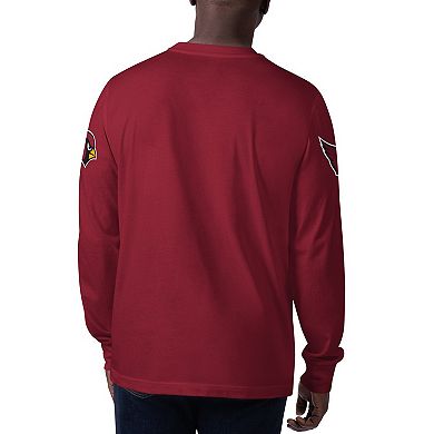 Men's Starter Cardinal Arizona Cardinals Clutch Hit Long Sleeve T-Shirt