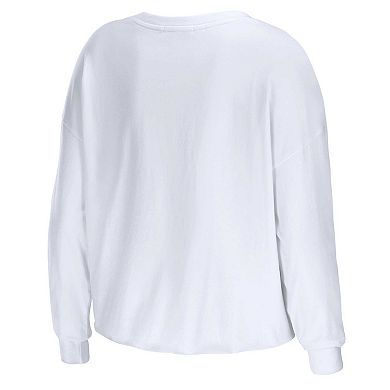 Women's WEAR by Erin Andrews White Arizona Cardinals Domestic Cropped Long Sleeve T-Shirt