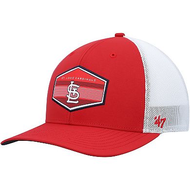 Men's '47 Red/White St. Louis Cardinals Burgess Trucker Snapback Hat