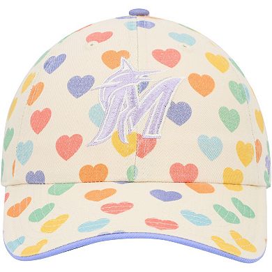 Girls Youth '47  White Miami Marlins Delight Clean Up Adjustable Hat