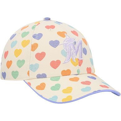 Girls Youth '47  White Miami Marlins Delight Clean Up Adjustable Hat