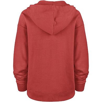 Women's '47 Red Kansas City Chiefs Wrapped Up Kennedy V-Neck Pullover Hoodie