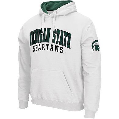 Men's Colosseum White Michigan State Spartans Double Arch Pullover Hoodie