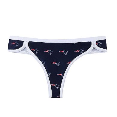 Women's Concepts Sport Navy New England Patriots Gauge Allover Print Knit Thong