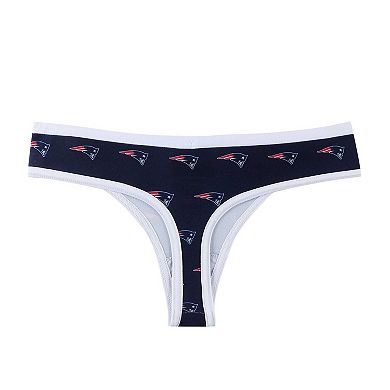 Women's Concepts Sport Navy New England Patriots Gauge Allover Print Knit Thong