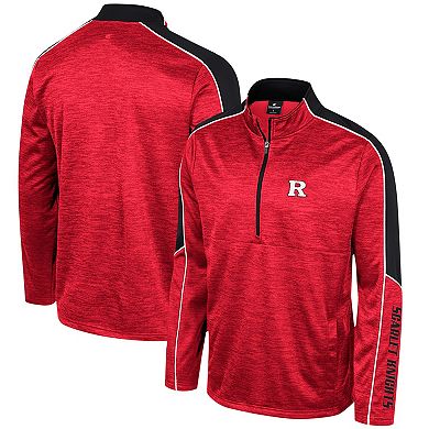 Men's Colosseum Scarlet Rutgers Scarlet Knights Marled Half-Zip Jacket