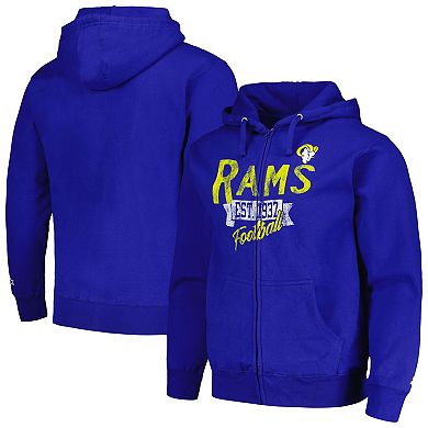 Men's Starter Royal Los Angeles Rams Domestic Post Season Full-Zip Hoodie