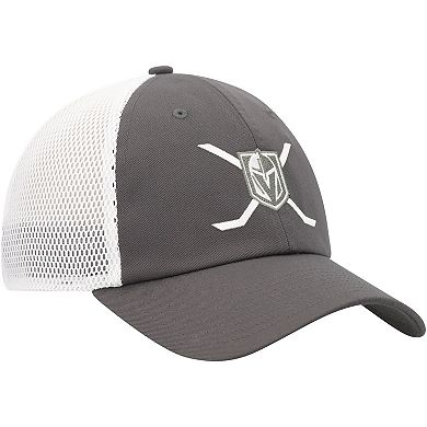 Men's adidas Gray/White Vegas Golden Knights Cross Sticks Trucker Adjustable Hat